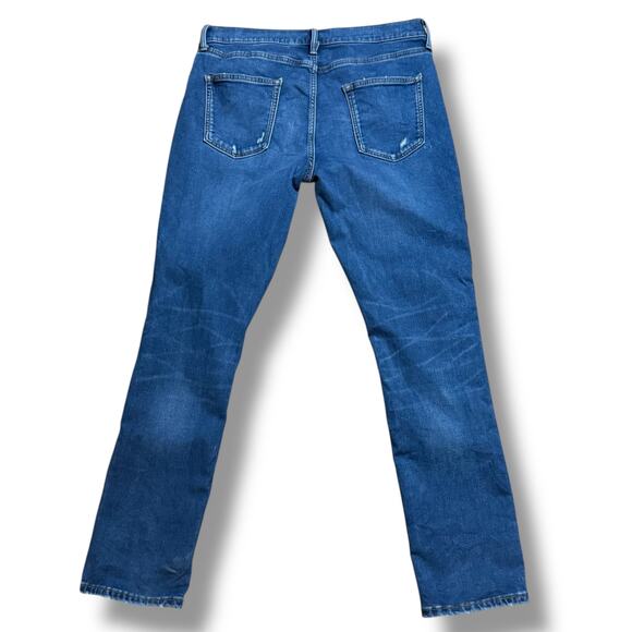 Old Navy Slim Jeans Mens Medium Wash Distressed Stretch Denim Size 34/32 - Picture 2 of 5